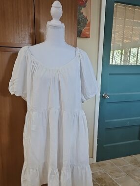 Sz XL Universal Thread Flowy Loose  Feminine Boho White Comfy Cozy Beach Vibes